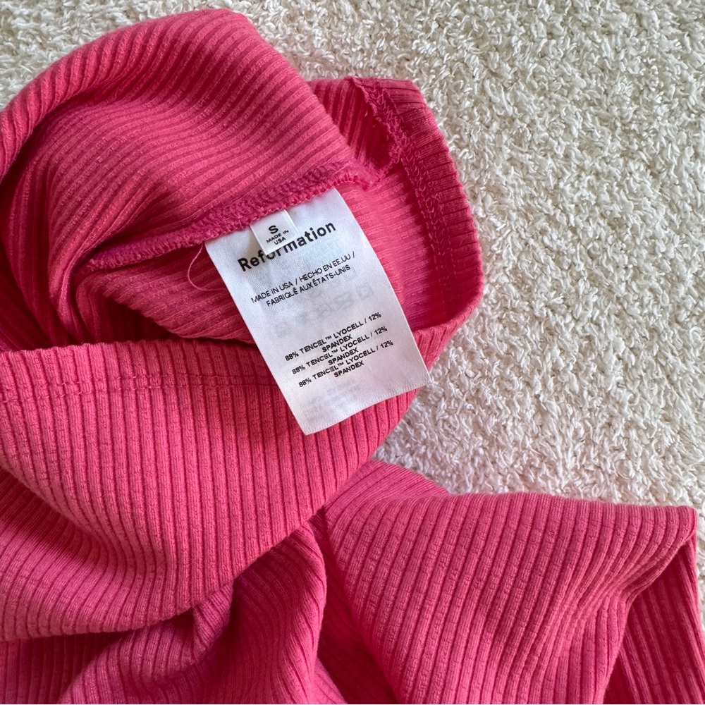Reformation Fuchsia Ribbed Cardigan - Picture 5 of 5